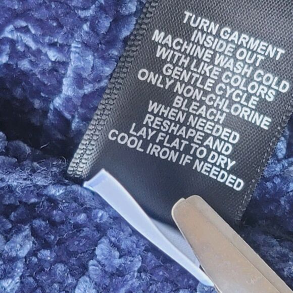 Torrid Women's Chenille Cocoon Open Front Ribbed Sweater Blue Plus Size 1 - Picture 11 of 15